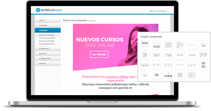 Diseño fácil de campañas de email