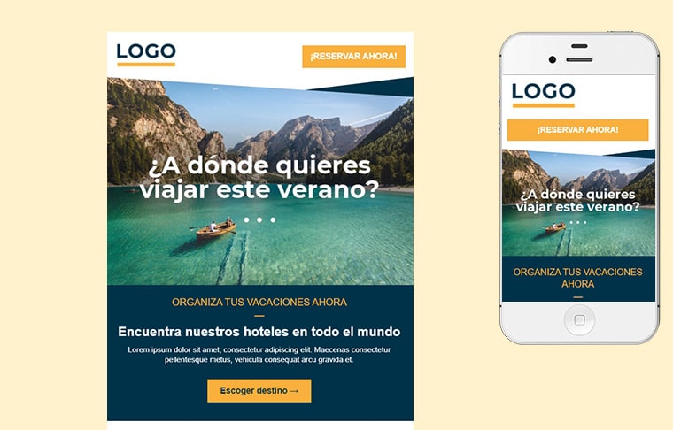 Responsive email template: Sector turístico
