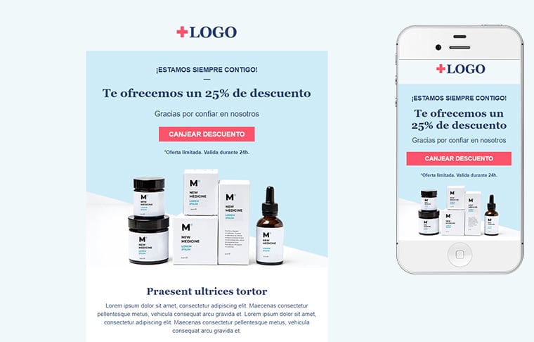 Responsive email template: Sector químico