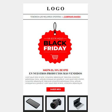 Plantilla de email responsive: Promociones Black Friday