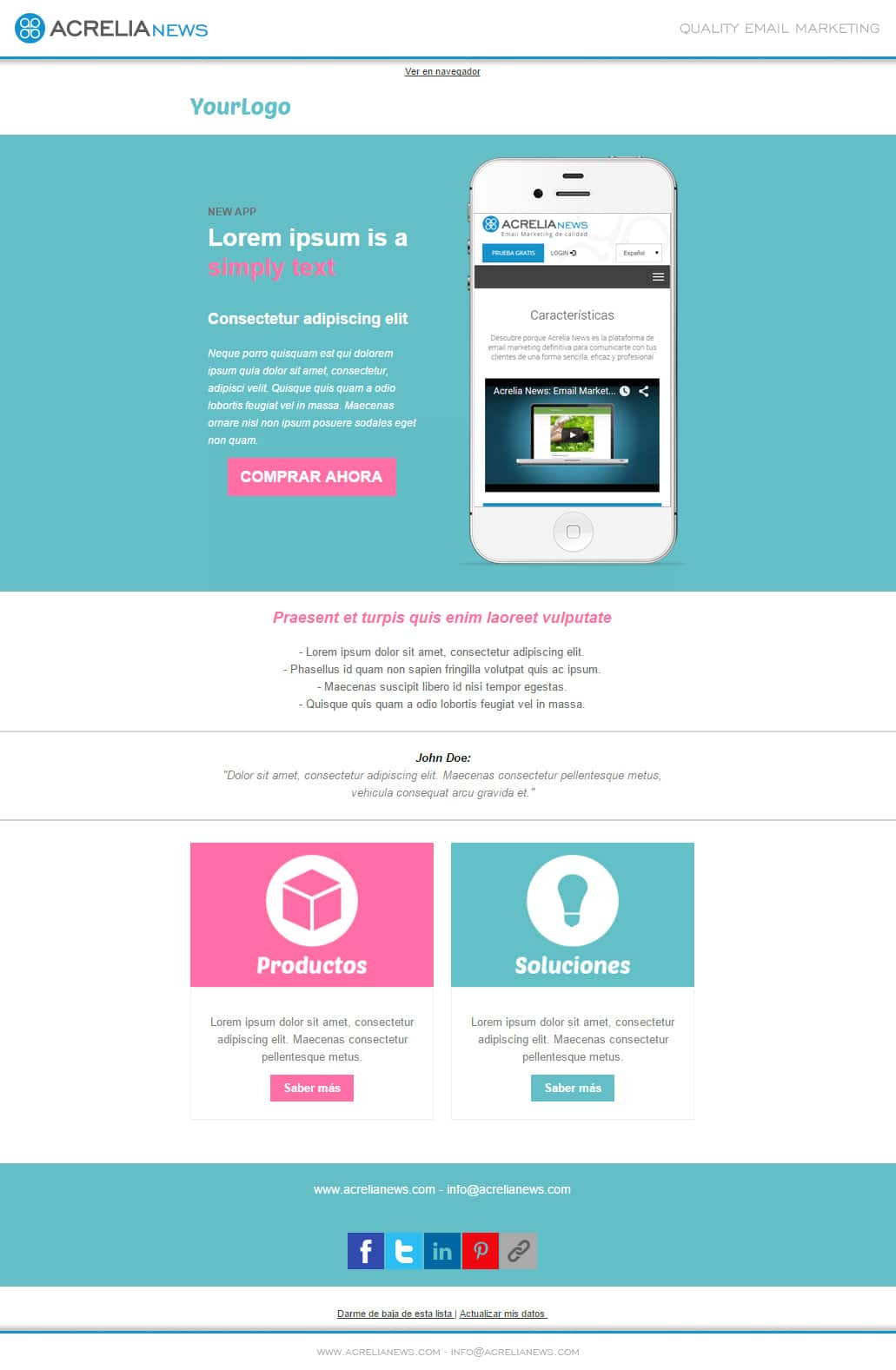Responsive email template: APP Mobile