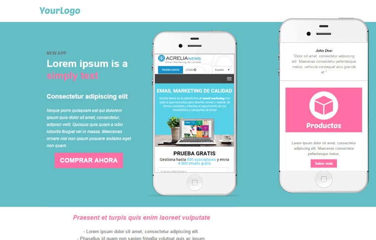 Responsive email template: APP Mobile