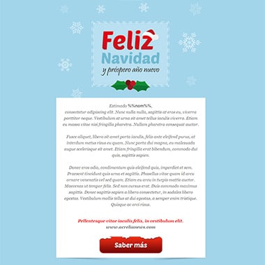 Email template postcard: Merry Christmas Blue