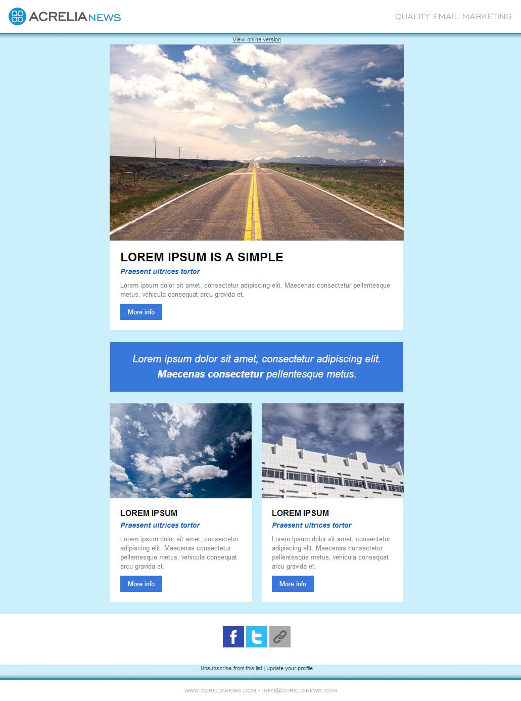 Responsive email template: Clouds