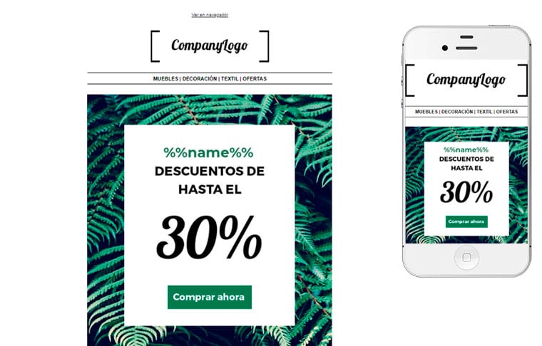 Responsive email template - Descuentos