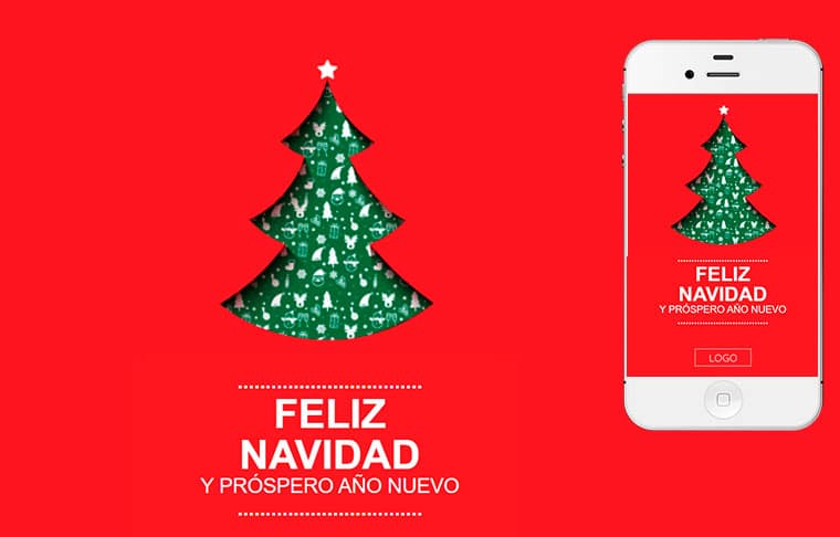 Plantilla de postal de Nadal - Happy Christmas Tree