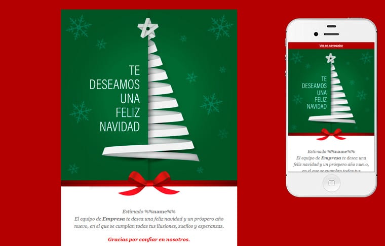 Plantilla de postal de Navidad - Christmas Paper Tree