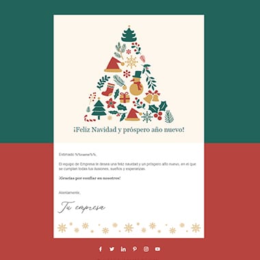 Plantilla email postal navidad: dibujo árbol navideño