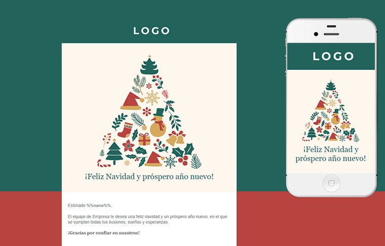 Plantilla de postal de Nadal - Christmas Card Tree