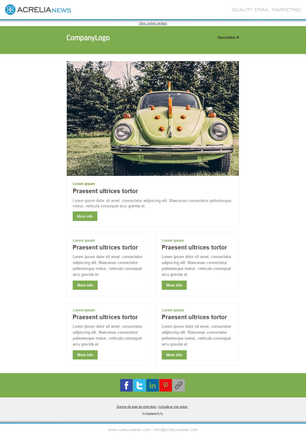 Responsive email template: Nature