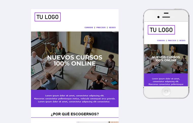 Responsive email template: Oferta formativa