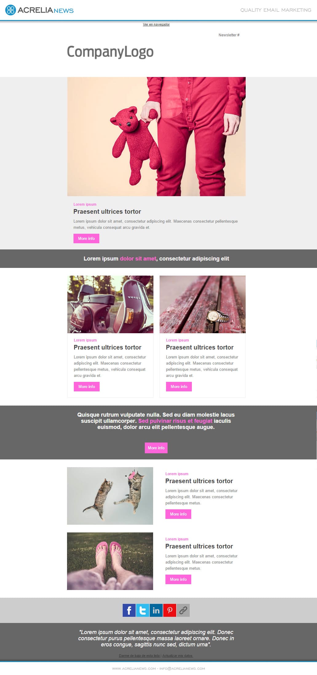 Plantilla d'email responsive: Pink Obsession