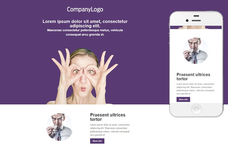 Responsive email template: Purple box