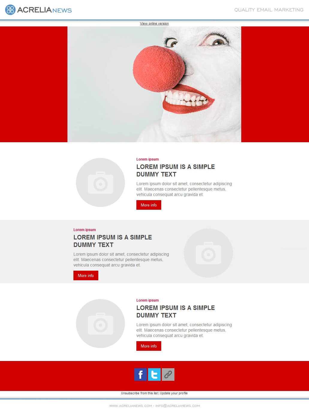 Responsive email template: Spots red
