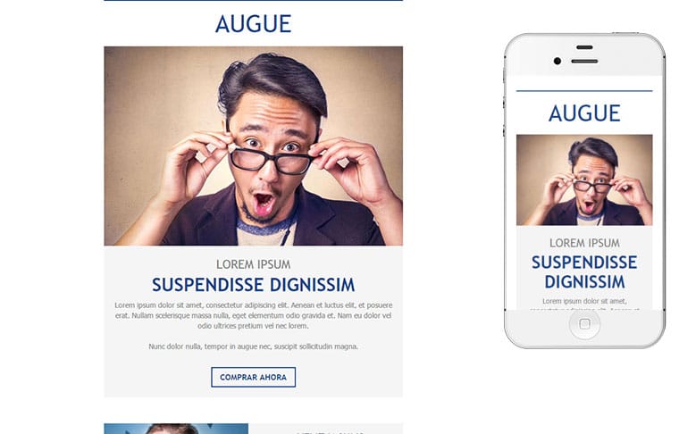 Responsive email template: Augue