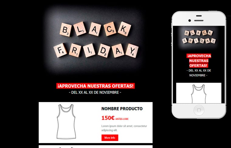Responsive email template: Black Friday 2