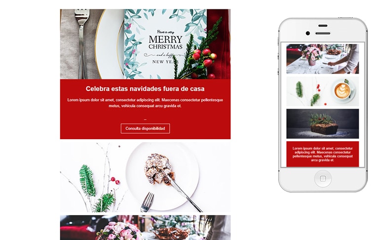 Plantilla d'email responsive: Christmas Menu