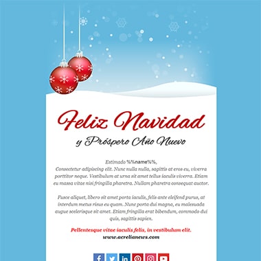 Email template postcard Christmas: Snow
