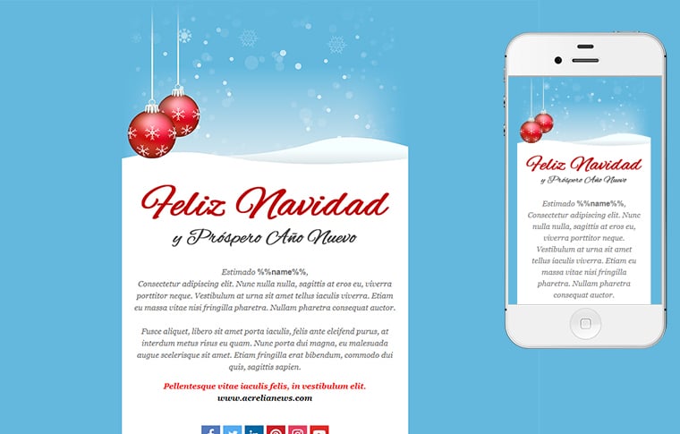 Christmas card template - Christmas Blue