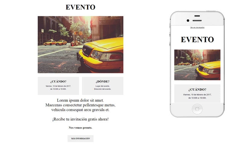 Responsive email template - Evento