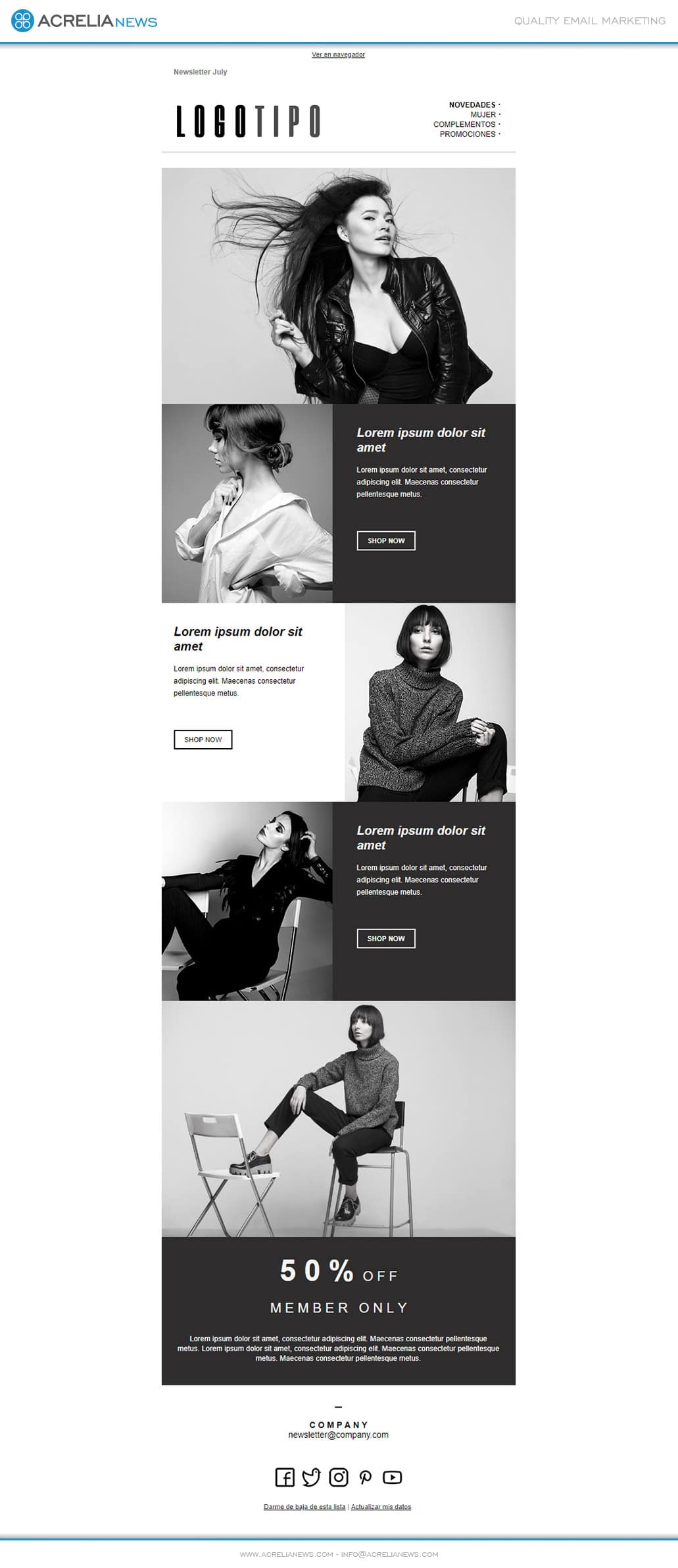 Responsive email template: Fashion Ecommerce