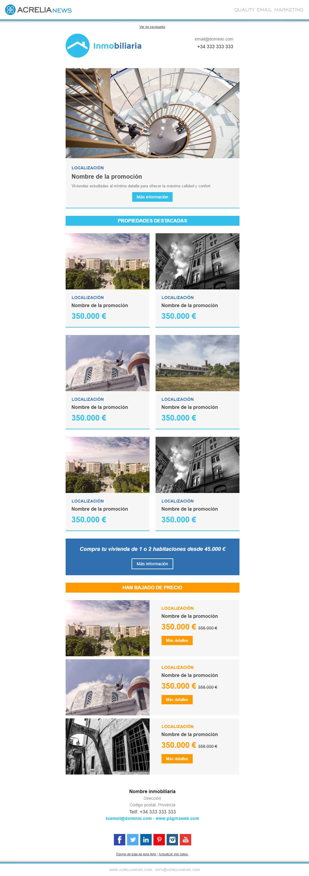 Responsive email template: Inmobiliaria