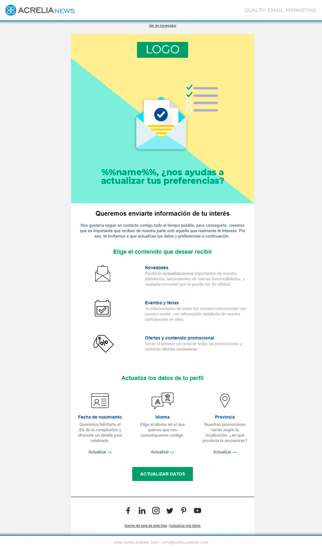 Responsive email template: 