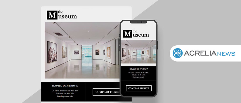 Plantilla de email para museos y galerías de arte