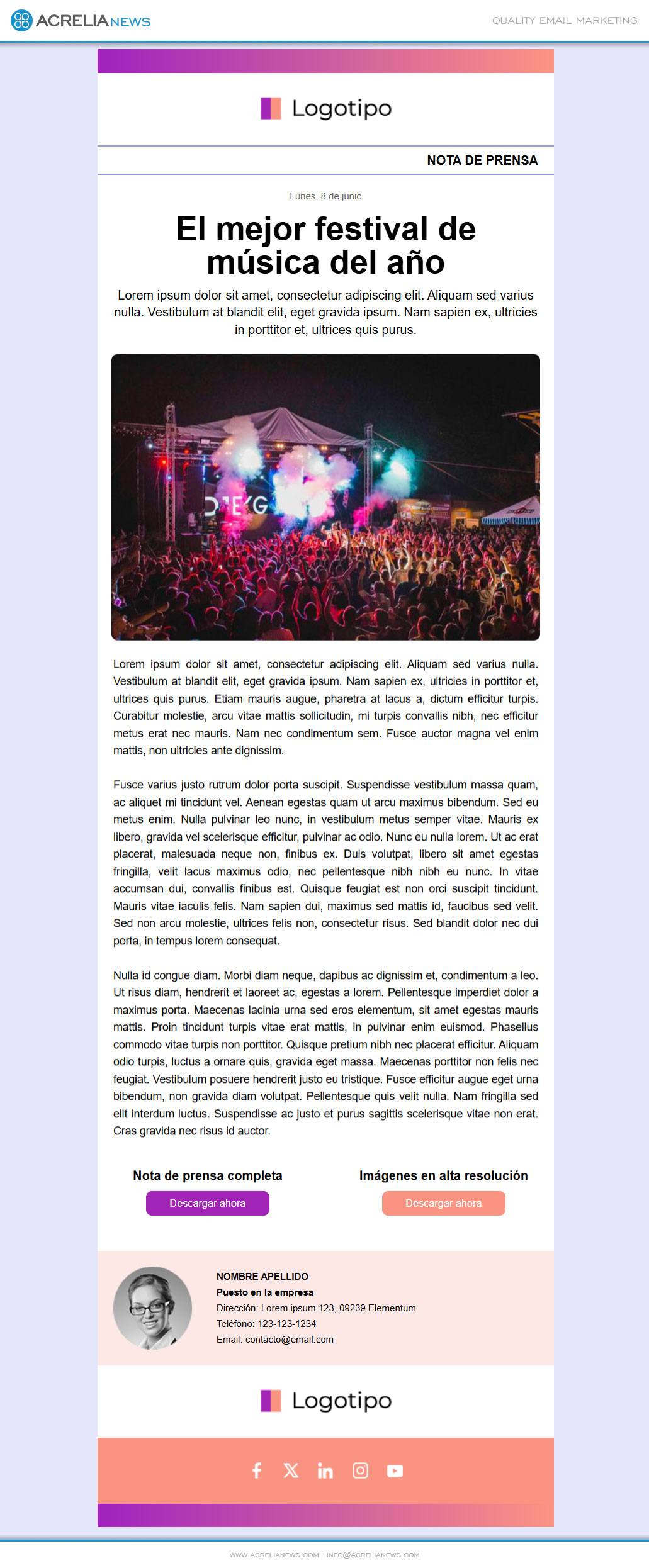 Plantilla d'email responsive: 