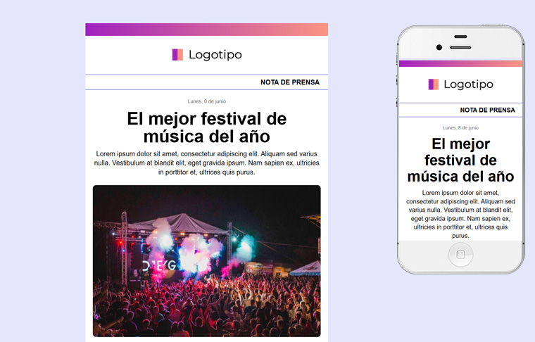 Plantilla d'email responsive: 